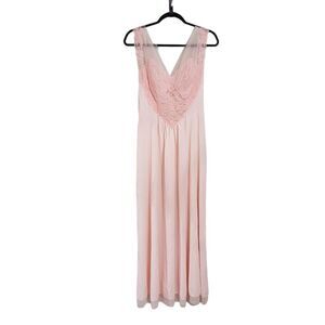 Vintage Slip dress gown pink sheer tulle lace Fairy Ballerina Coquette dainty M